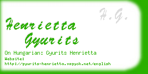 henrietta gyurits business card